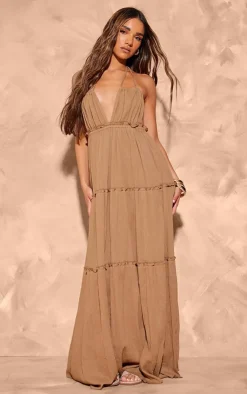 Tiered Halterneck Maxi Dress-PrettyLittleThing Best