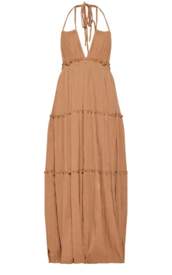 Tiered Halterneck Maxi Dress-PrettyLittleThing Best