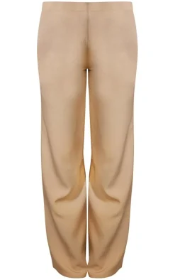 New PrettyLittleThing Woven High Waisted Tailored Wide Leg Pants Taupe