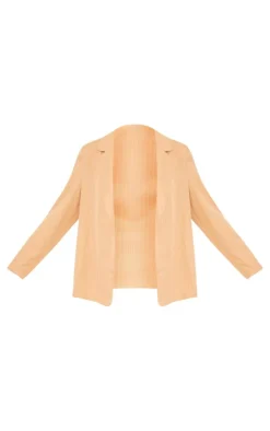 Best PrettyLittleThing Woven Pinstripe Oversized Dad Blazer Taupe