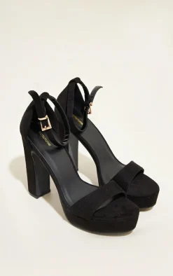 PrettyLittleThing High Heels*Taya Faux Suede Platform Sandals