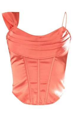 PrettyLittleThing Shirts*Hammered Satin Draped Bust Corset