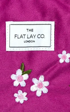 PrettyLittleThing Stocking Stuffers*The Flat Lay Co. Essential Pouch Makeup Bag in Embroidered Daisy Velvet