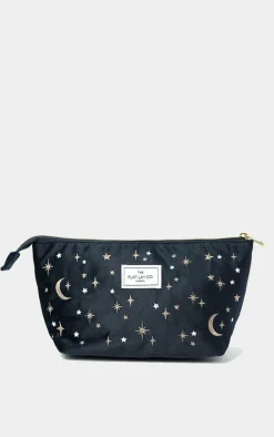 PrettyLittleThing Stocking Stuffers*The Flat Lay Co. Essential Pouch Makeup Bag in Embroidered Celestial Blue Velvet