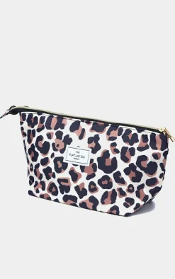 PrettyLittleThing Makeup Brushes & Tools*The Flat Lay Co Essential Makeup Pouch Leopard