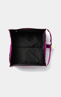 PrettyLittleThing Makeup Brushes & Tools*The Flat Lay Co. Open Flat Box Makeup Bag in Embroidered Daisy Velvet