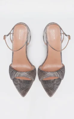 PrettyLittleThing Mules*Tiger Pu Point Toe Heeled Mules