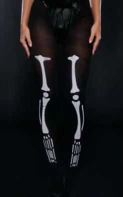 PrettyLittleThing Tights*Tights Skeleton Print