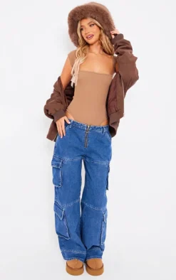 PrettyLittleThing Snatched*Snatched Rib Cut Out Short Sleeve Bodysuit