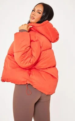 PrettyLittleThing Puffer Jackets*Peached Oversized Hooded Puffer Coat