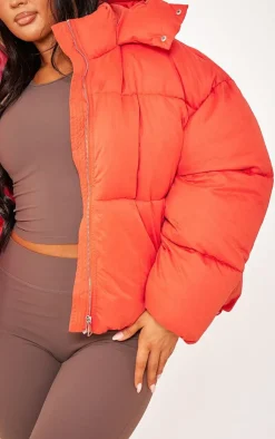 PrettyLittleThing Puffer Jackets*Peached Oversized Hooded Puffer Coat