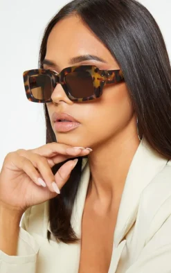 PrettyLittleThing Square Sunglasses*Tortoiseshell Rectangle Thick Frame Sunglasses
