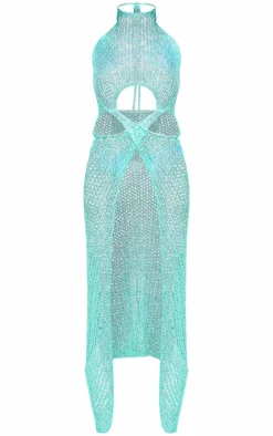 Sequin Knit Cut Out Maxi Dress-PrettyLittleThing Discount