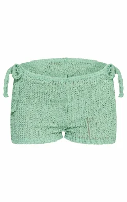 Textured Jersey Tie Side Mini Hot Pant-PrettyLittleThing Outlet