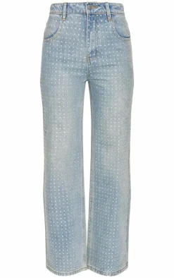 Diamante Front Straight Leg Jeans-PrettyLittleThing Outlet