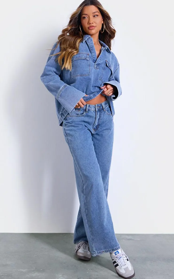 Outlet PrettyLittleThing Slouchy Wide Leg Jeans Vintage