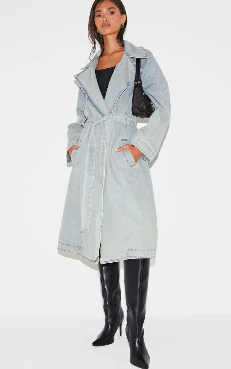 PrettyLittleThing Trench Coats*Denim Trench Coat