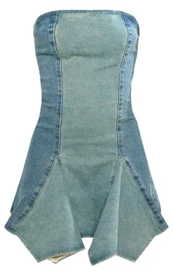 Distressed Seam Detail Mini Dress-PrettyLittleThing Online