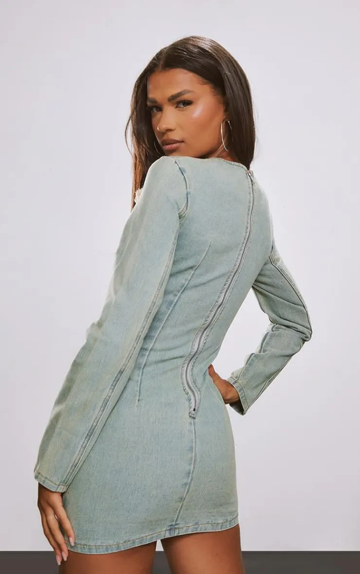 Frayed Seam Detail Mini Dress-PrettyLittleThing Best