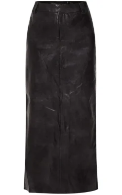 PrettyLittleThing Christmas Day Outfits*Washed Faux Leather Maxi Skirt