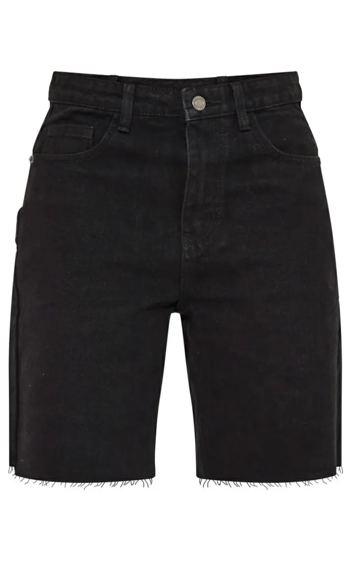Washed Black Loose Fit Boyfriend Denim Short