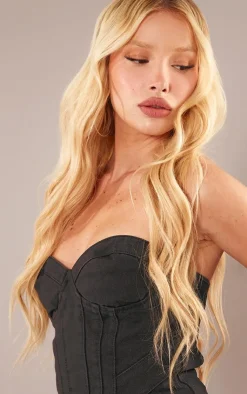 PrettyLittleThing Corsets*Seam Detail Corset Denim Top