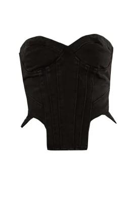 PrettyLittleThing Corsets*Seam Detail Corset Denim Top