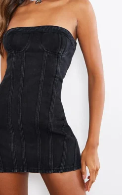 Seam Front Denim Mini Dress-PrettyLittleThing Discount