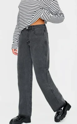 PrettyLittleThing Christmas Shop*Turn Up Hem Barrel Style Jeans