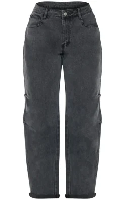 PrettyLittleThing Christmas Shop*Turn Up Hem Barrel Style Jeans