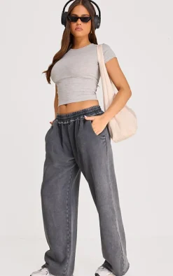 Washed Charcoal Extreme Oversized Slouchy Wide Leg Sweatpants