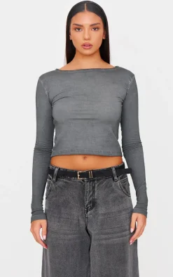 PrettyLittleThing T-Shirts*Premium Fitted Long Sleeve T Shirt