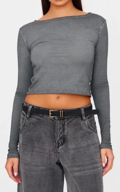 PrettyLittleThing T-Shirts*Premium Fitted Long Sleeve T Shirt