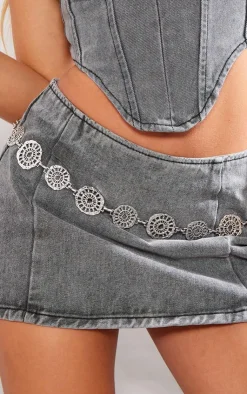 Best PrettyLittleThing Micro Mini Denim Skirt Washed Grey