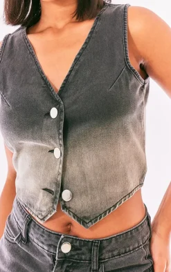 Ombre Denim Vest-PrettyLittleThing Discount