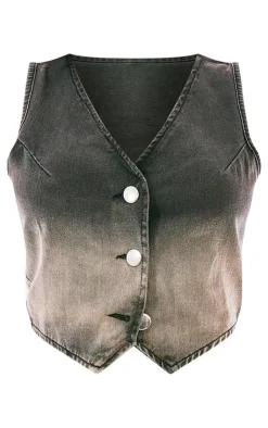 Ombre Denim Vest-PrettyLittleThing Discount