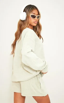 Best PrettyLittleThing Sweatshorts Washed Light Sage