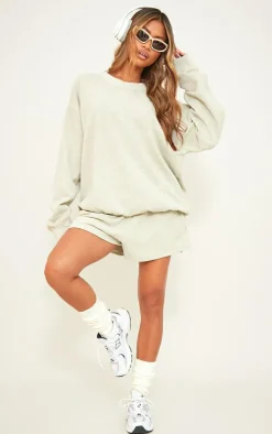 Best PrettyLittleThing Sweatshorts Washed Light Sage