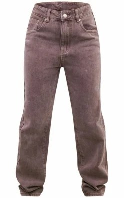 Washed Mauve High Waist Straight Leg Jeans