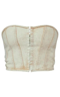 PrettyLittleThing Corsets*Denim Hook And Eye Structured Corset Top