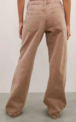 Washed Taupe Low Rise Boyfriend Jeans