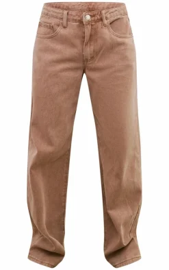 Washed Taupe Low Rise Boyfriend Jeans