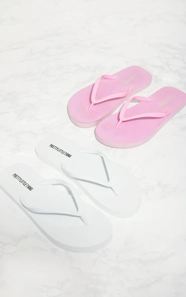 PrettyLittleThing Flat Sandals*& Pink Flip Flop 2 Pack