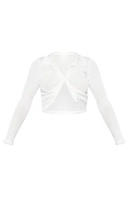 PrettyLittleThing Shirts*Acetate Slinky Ruched Front Shirt