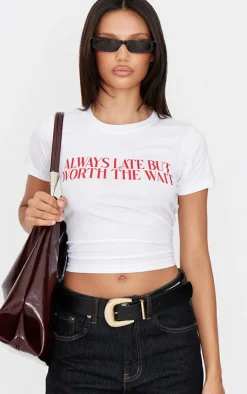 PrettyLittleThing T-Shirts*Always Late Baby Doll
