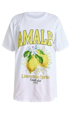 PrettyLittleThing T-Shirts*Amalfi Graphic Detail Oversized T Shirt