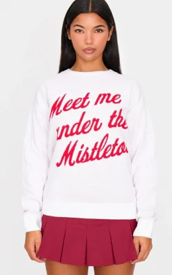 PrettyLittleThing Sweaters*And Red Meet Me Under The Mistletoe Christmas Sweater