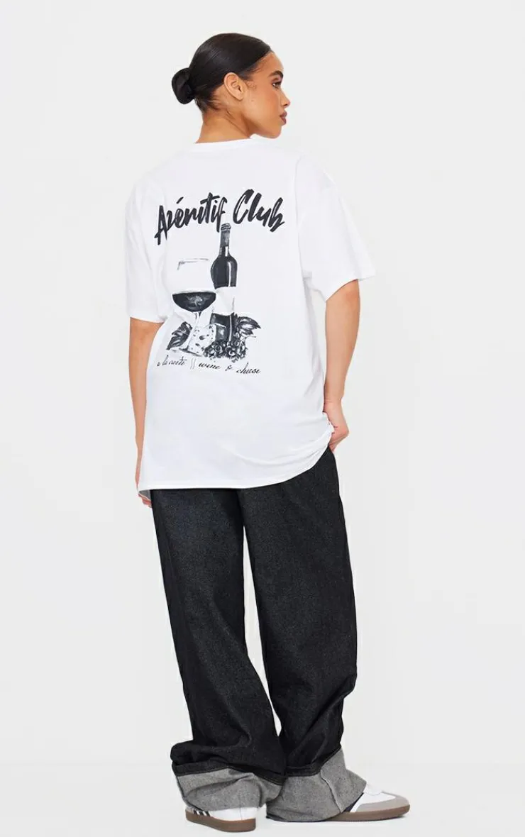 PrettyLittleThing T-Shirts*Aperitif Club Back Oversized Tee