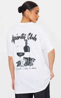 PrettyLittleThing T-Shirts*Aperitif Club Back Oversized Tee