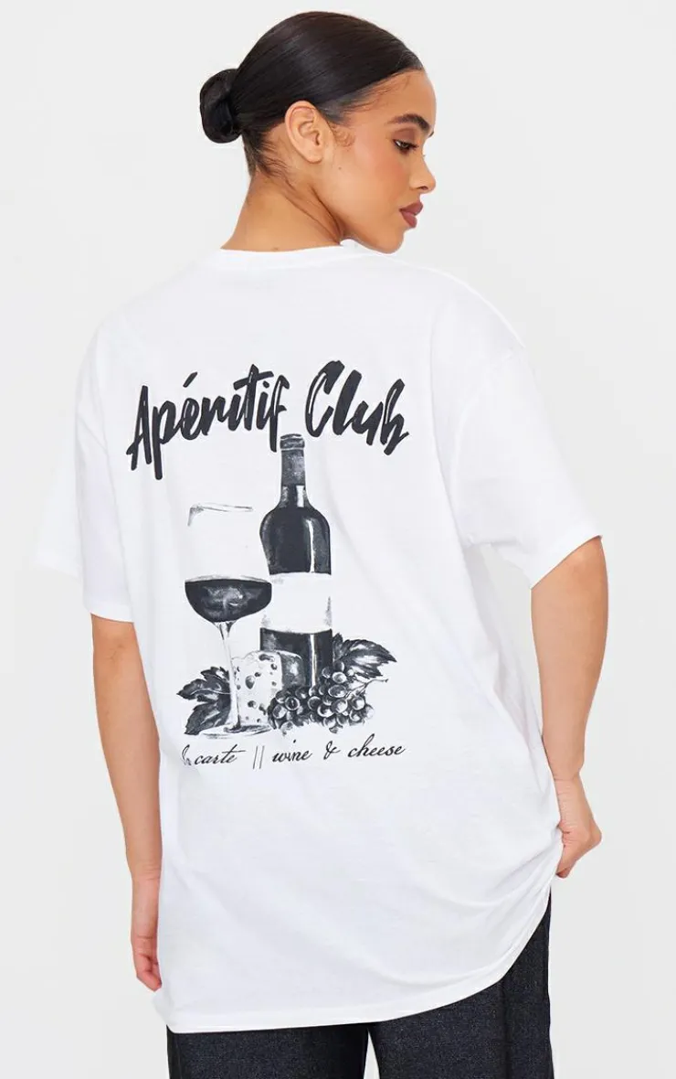 PrettyLittleThing T-Shirts*Aperitif Club Back Oversized Tee